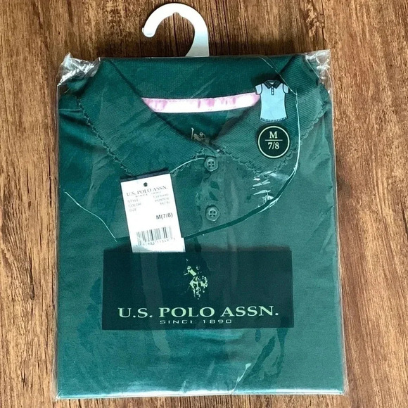 US Polo Assn Girls School Uniform Polo Hunter Green - Picture 1 of 8